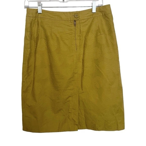 Anthropologie Edme & Esyllte Yellow Jacquard Floral Tulip Skirt Size 4 - Picture 2 of 12